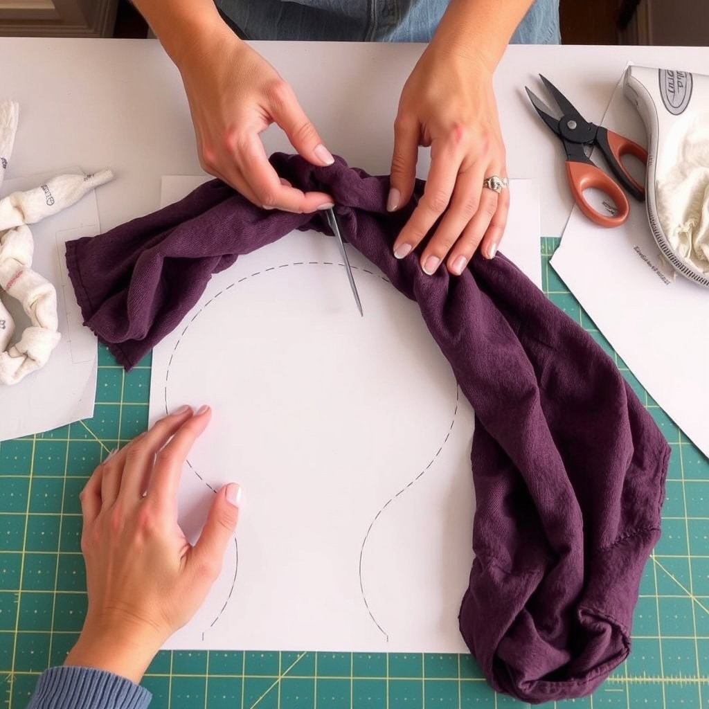 Cutting and Shaping the Wig Cap Fabric